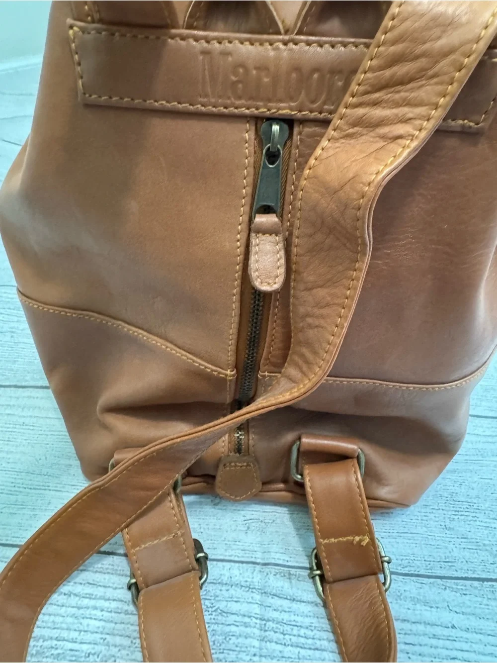 Marlboro Brown Leather Backpack
